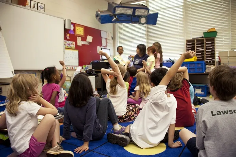 Child managing frustration during a classroom transition
